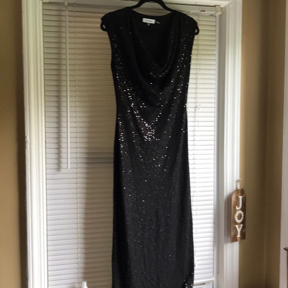 SOLD Black Calvin Klein dress with sequins